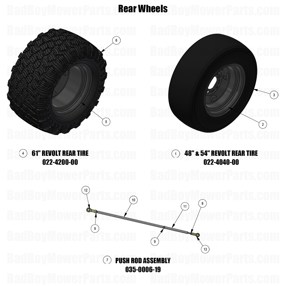 2025 Revolt (48"-61" Decks) - Rear Wheels